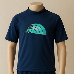 NWT Kanu Surf Boys Rashguard Swim Shirt 12 Navy UPF 50+